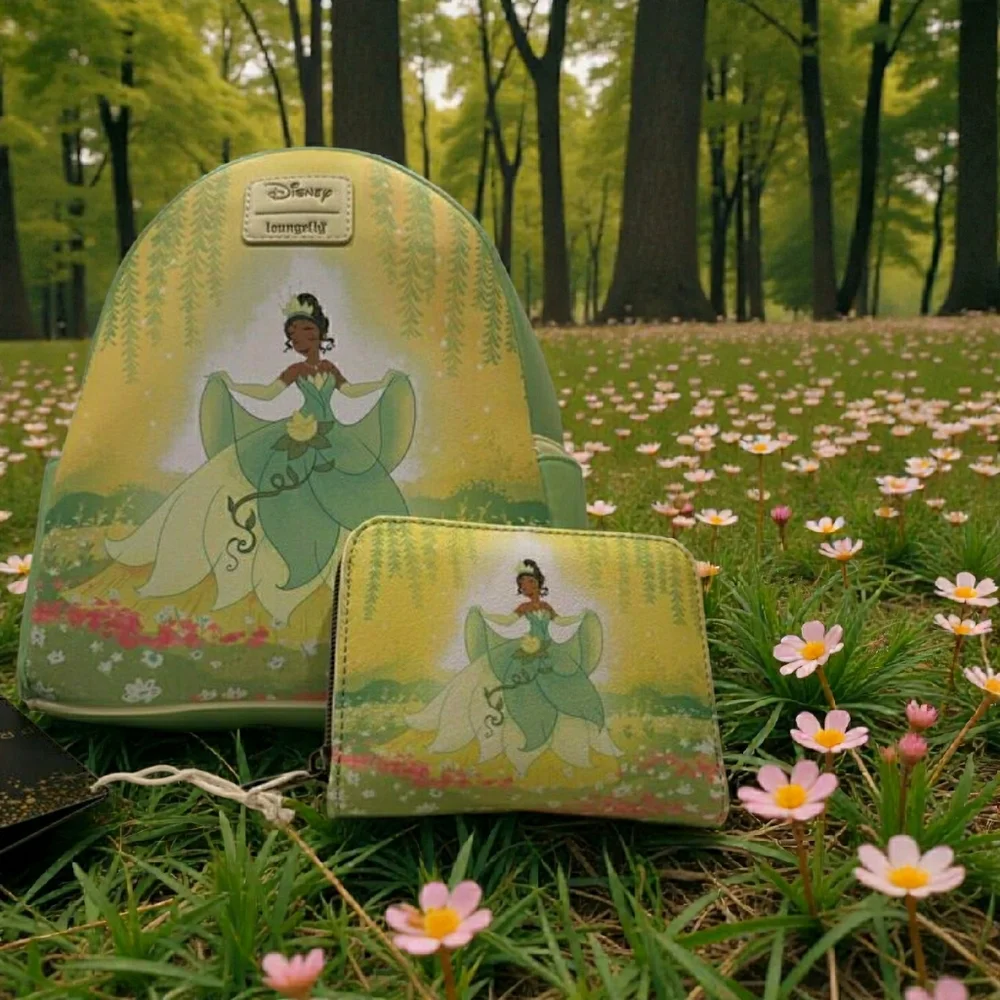 NWT! Disney X LoungeFly Princess and The Frog Tiara Mini Backpack & Wallet Set